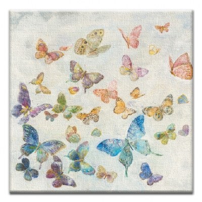 5" Square Butterfly In Sky Canvas Print Card
