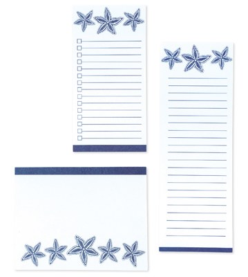 Set of 3 Starfish List Note Pads