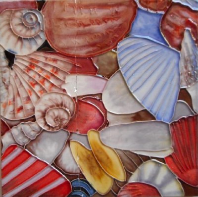 6" Square Multiple Shells 2 Ceramic Tile