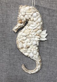 12" White Shell Seahorse Wall Plaque