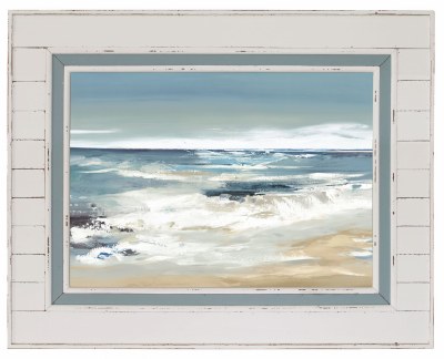 40" x 50" Blue Shore Coastal Framed Print Under Glass