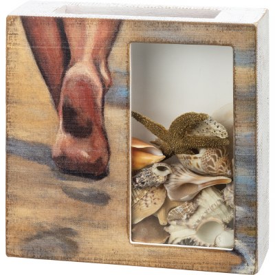 10" Square Sandy Toes Shell Box