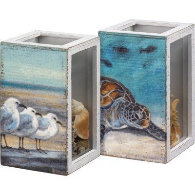 4" x 7" Turtle and Seagull Shell Box