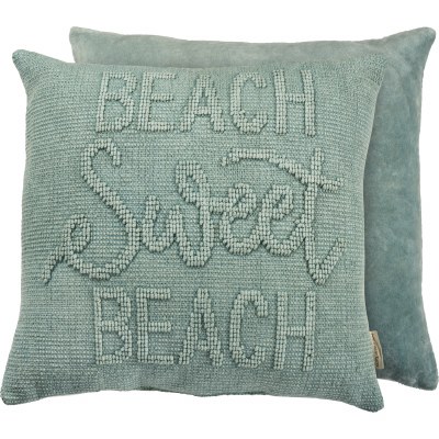 18" Square Turquoise Beach Sweet Beach Pillow