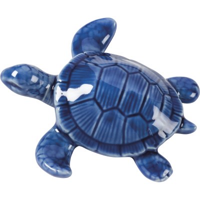 4" Dark Blue Ceramic Turtle