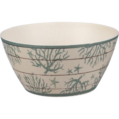 6" White With Green Coral Melamine Bowl