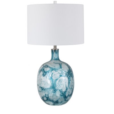 32" Blue Seaglass Table Lamp