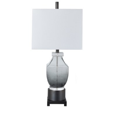 32" Gray Urn Glass Table Lamp