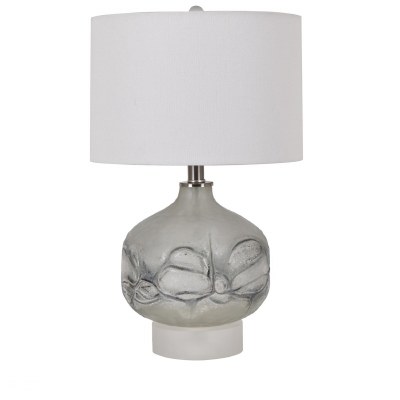 21" Frost and Gray Glass Table Lamp