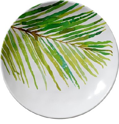 8" Round Palm Frond Plate