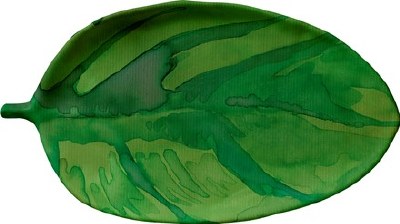 10" x 18" Green Tropical Leaf Tray