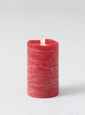 3" x 5" LED Frost Red Pillar Candle