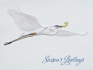 5" x 4" Box of 10 Blue Heron Holly Cards