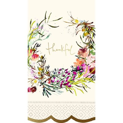 8" x 5" Thankful Splendor Cream Guest Towels Fall and Thanksgiving