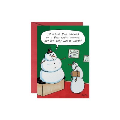 "Only Water Weight" Snowman Christmas Card