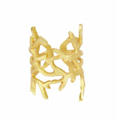 3" Gold Metal Faux Coral Napkin Ring
