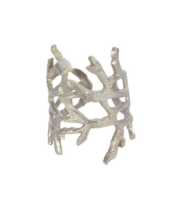 3" Silver Metal Faux Coral Napkin Ring