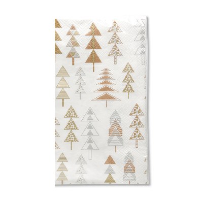 5" x 8" Gold and Silver Geo Tree Guest Towel