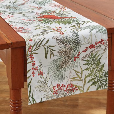 36" Cardinal and Winterberry Table Runner