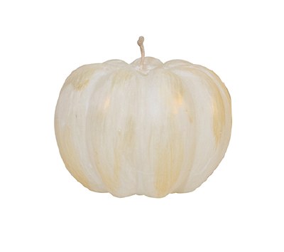3" x 2" White and Gold Unscented Pumpkin Fall and Thanksgiving Decoration
