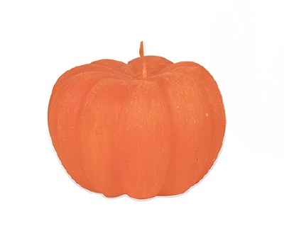 3" x 2" Orange Unscented Pumpkin Candle Fall and Thanksgiving Decoration