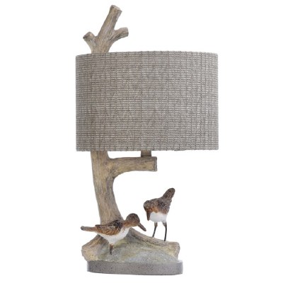 25" Beige Sanderlings and Branch Table Lamp