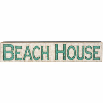 9" x 47" Beach House Horizontal Wooden Sign