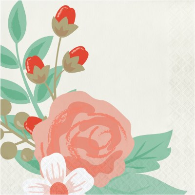 6.5" Square Modern Floral Lunch Napkin