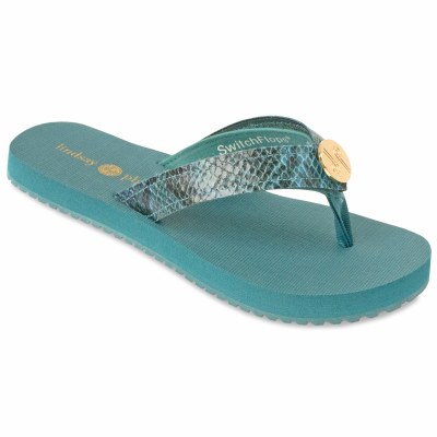 Size 7 Lindsay Phillips Teal Peyton Strap Flip Flop