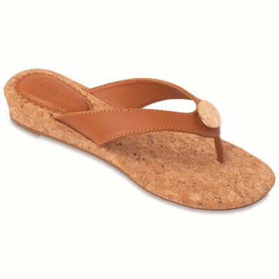 Size 7 Lindsay Phillips Tan Guinevere Snap Flip Flop