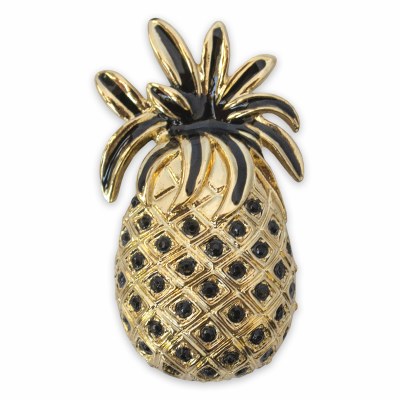 Set of 2 Kinsey Black Enamel With Gold Pineapple Snap