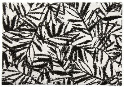 13" x 19" Black and White Bending Palms Fabric Placemat