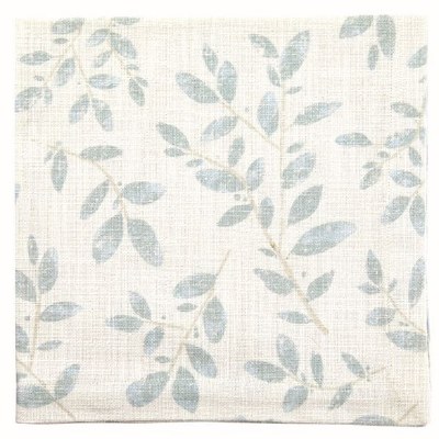 20" Square Distressed White and Blue Leaves Emmy Fabric Napkin