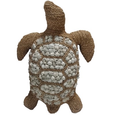 16" Jute Shell Turtle Plaque