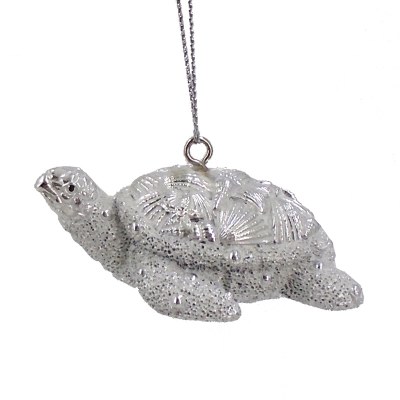 2" Silver Turtle Resin Ornament