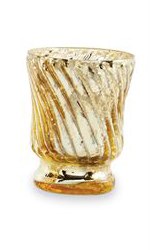 2.75" Gold Ribbed Votive by Mud Pie