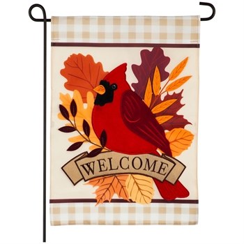 Mini Fall Welcome Cardinal Flag