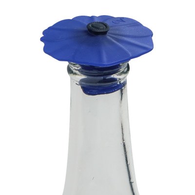 Dark Blue Poppy Pop Bottle Stopper
