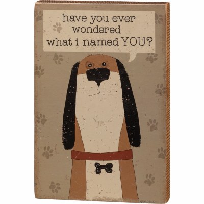 9" x 6" Brown Dog What I Named You Wood Block Wall Plaque