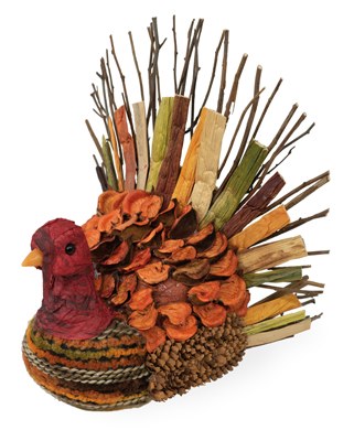 6" Multicolor Twig Turkey Fall and Thanksgiving Decoration