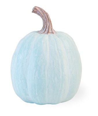 6" White Washed Blue Pumpkin Resin Fall and Thanksgiving Decoration