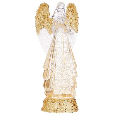 13" LED Clear and Gold Angel Swirl