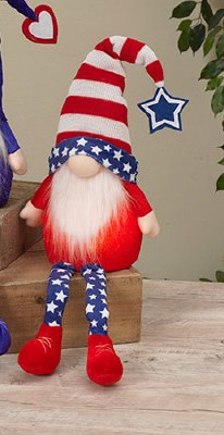 26" LED Red Shoes On Red, White and Blue Gnome