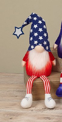 26" LED White Shoes On Red, White and Blue Gnome