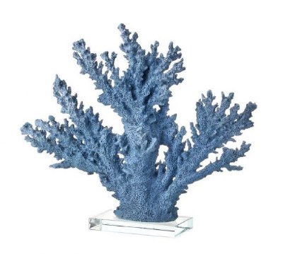 15" Blue Polyresin Faux Coral on Acrylic Base