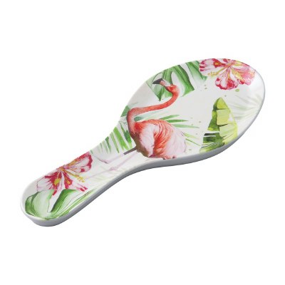 10" Flamingo Melamine Spoon Rest