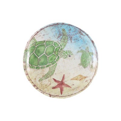 6" Round Sea Turtle Melamine Plate