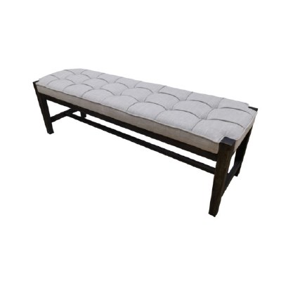 56" Light Gray Upholstered Bench With Legs