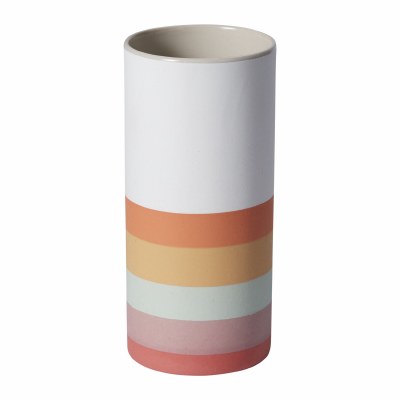 7" Multipastel Stripe Ceramic Cylinder Vase