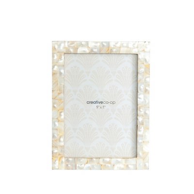 5" x 7" White Mother of Pearl Photo Frame